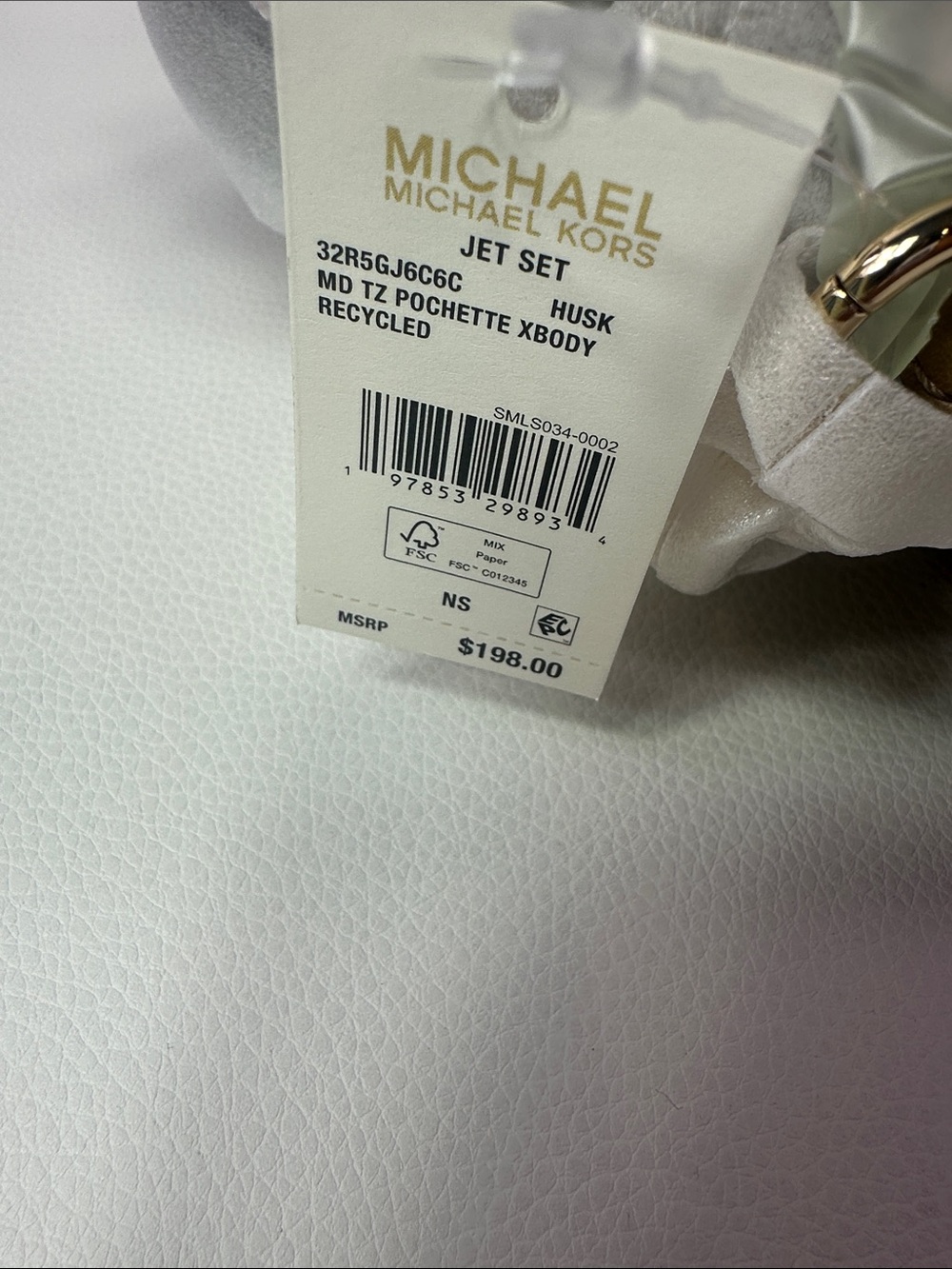 NEW Michael Kors Jet Set Crossbody Bag with Gold Hardware for in Husk - Picture 3 of 6